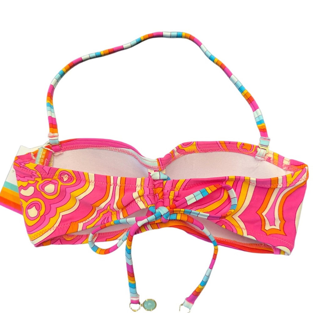 TRINA TURK *NWT/NOWT Morning Sunrise Bikini Set - Twist Bandeau Top, Bottom Sz 0 - Picture 5 of 14